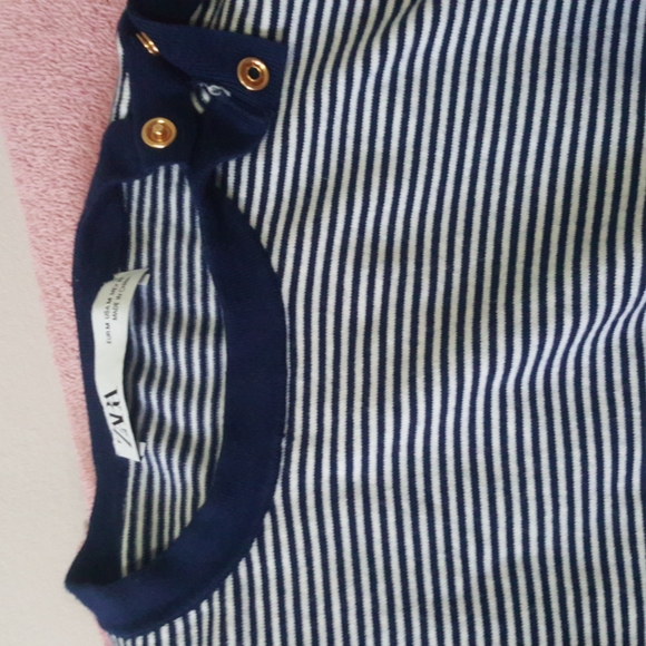 Womens size small blue and white Zara short sleeves top - Picture 3 of 5